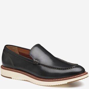 Johnston & Murphy 11 Black Upton Venetian Full Grain Leather Slip On Shoe